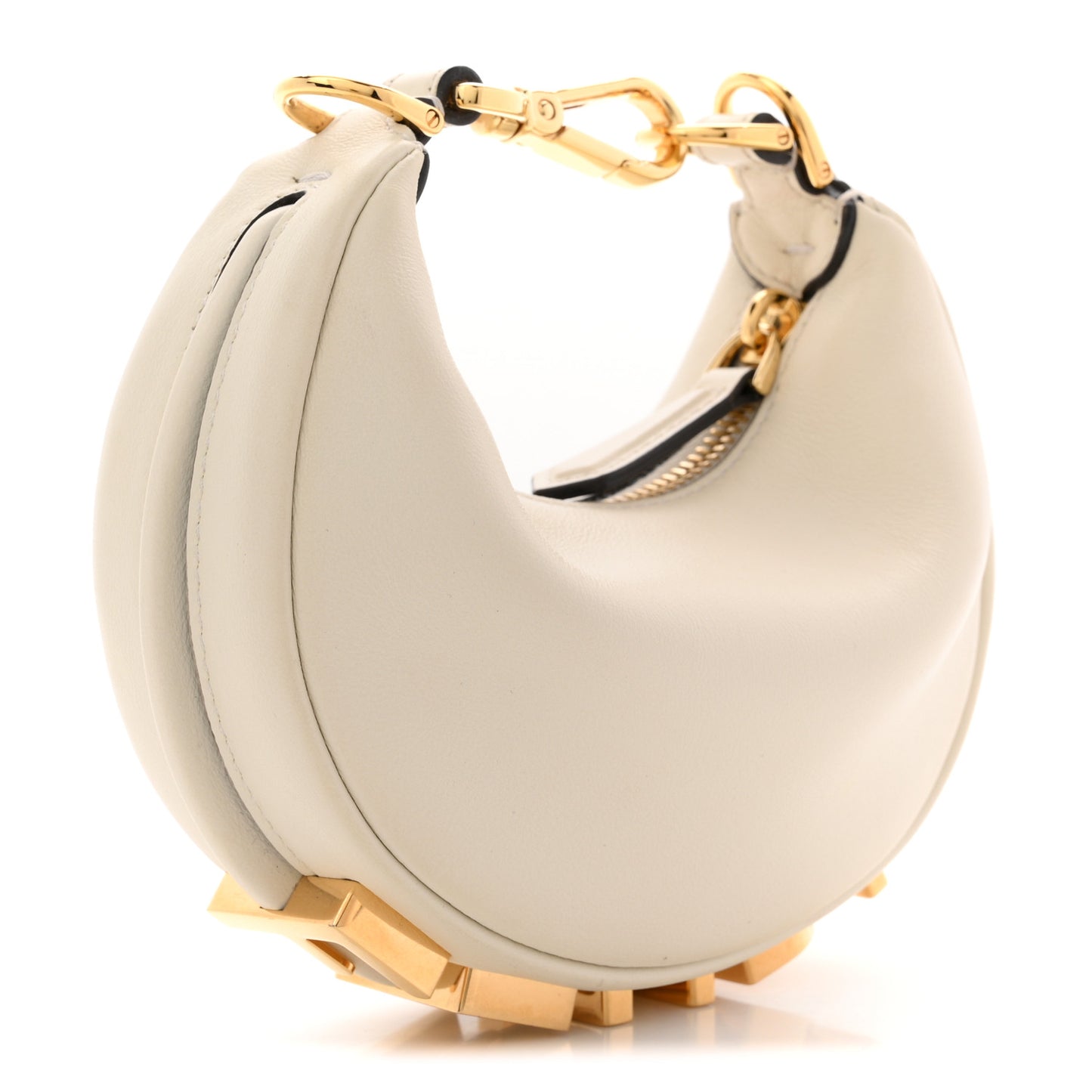 Vitello Grace Matte Nano Fendigraphy Hobo Charm White Ice