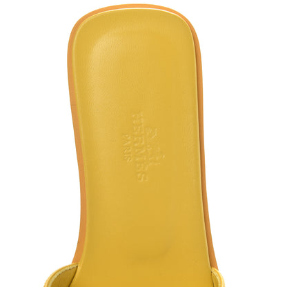 Hermes Calfskin Oran Sandals 35 Jaune Citron 6 of 9