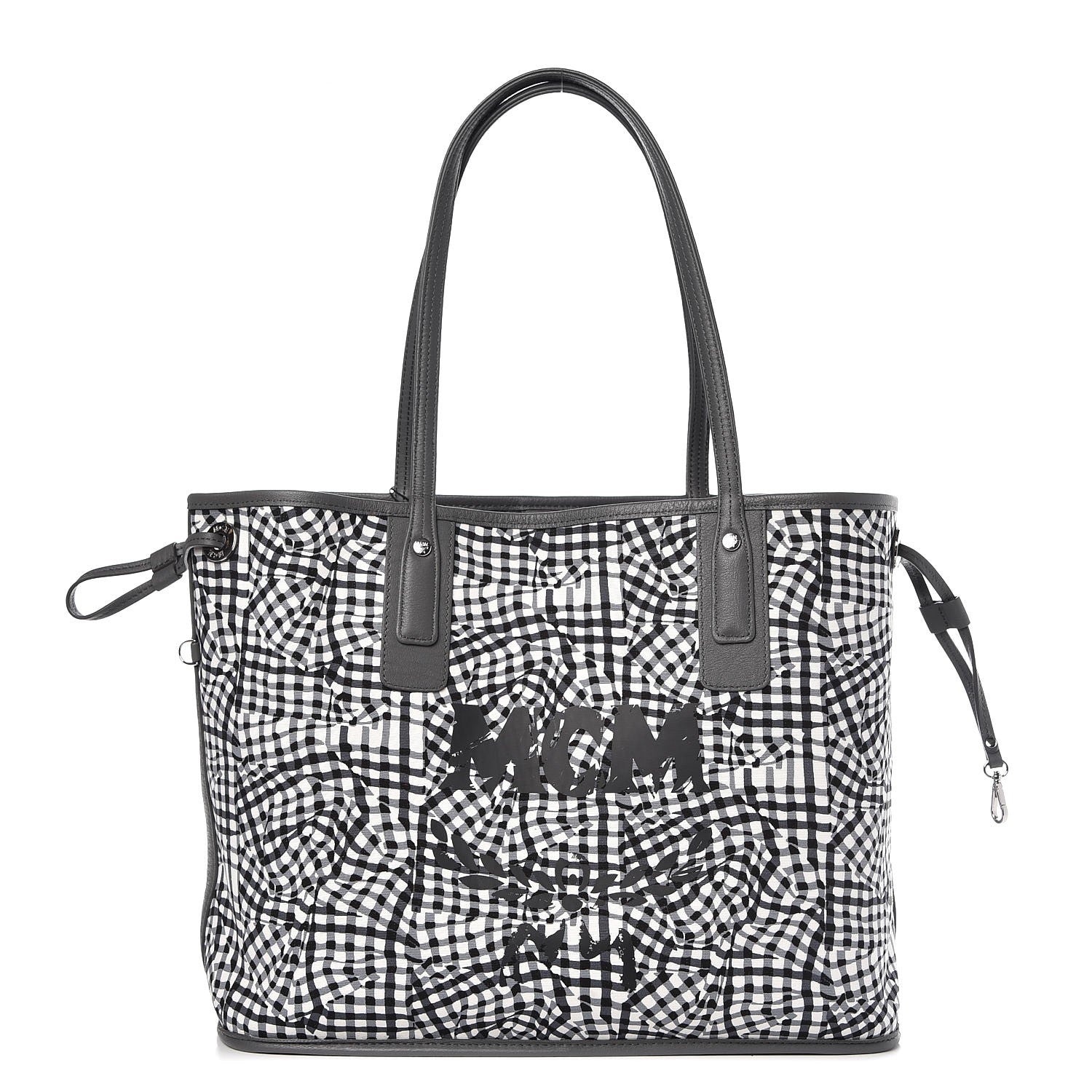 MCM Visetos Medium Liz Reversible Shopper Tote Phantom Grey 3 of 17