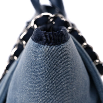 Chanel Canvas Sequin Medium Deauville Tote Navy 18 of 20