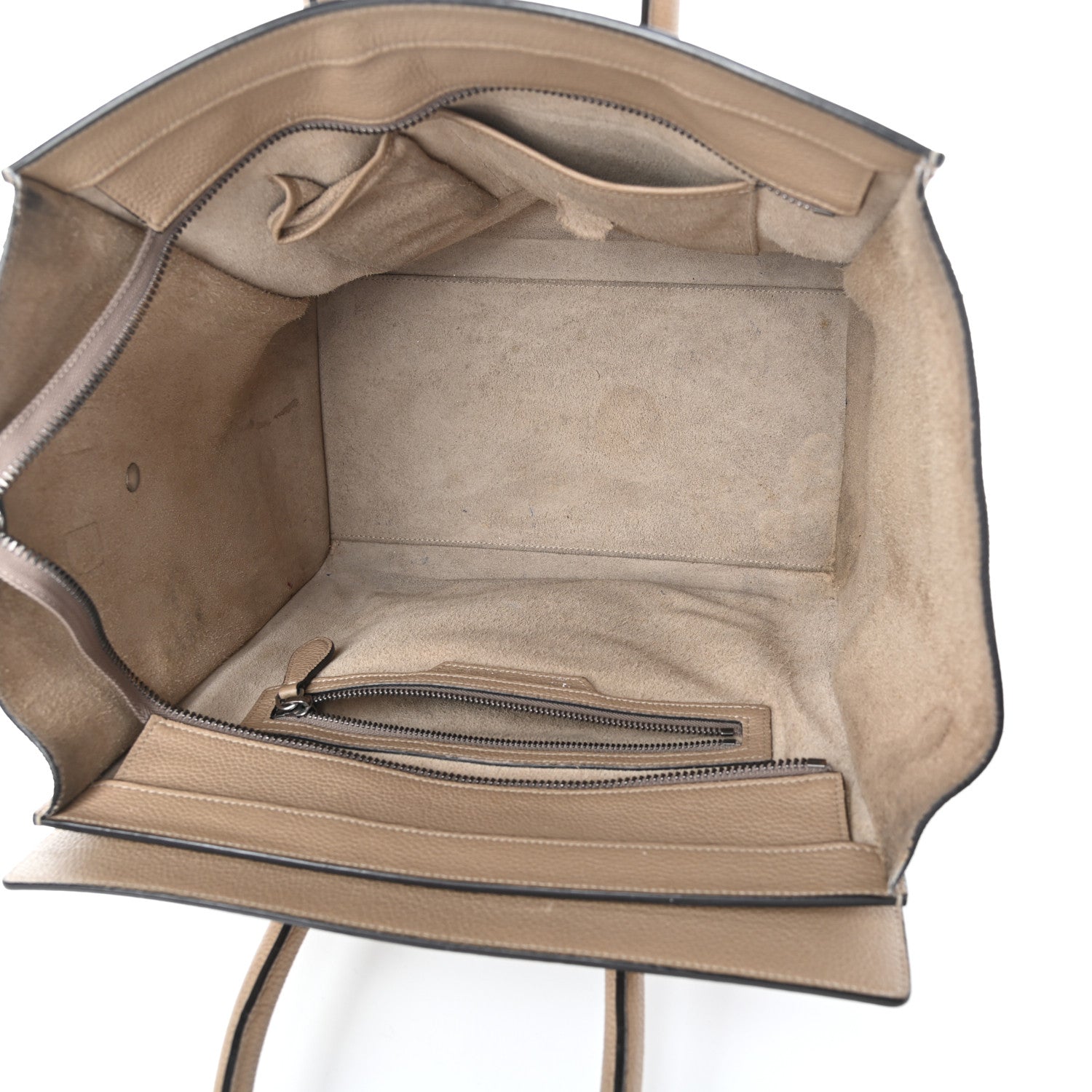Celine Drummed Calfskin Mini Luggage Dune 5 of 10