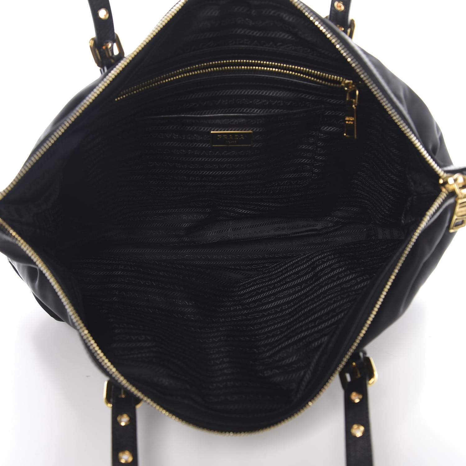 Prada Tessuto Nylon Saffiano Tote Black 4 of 8