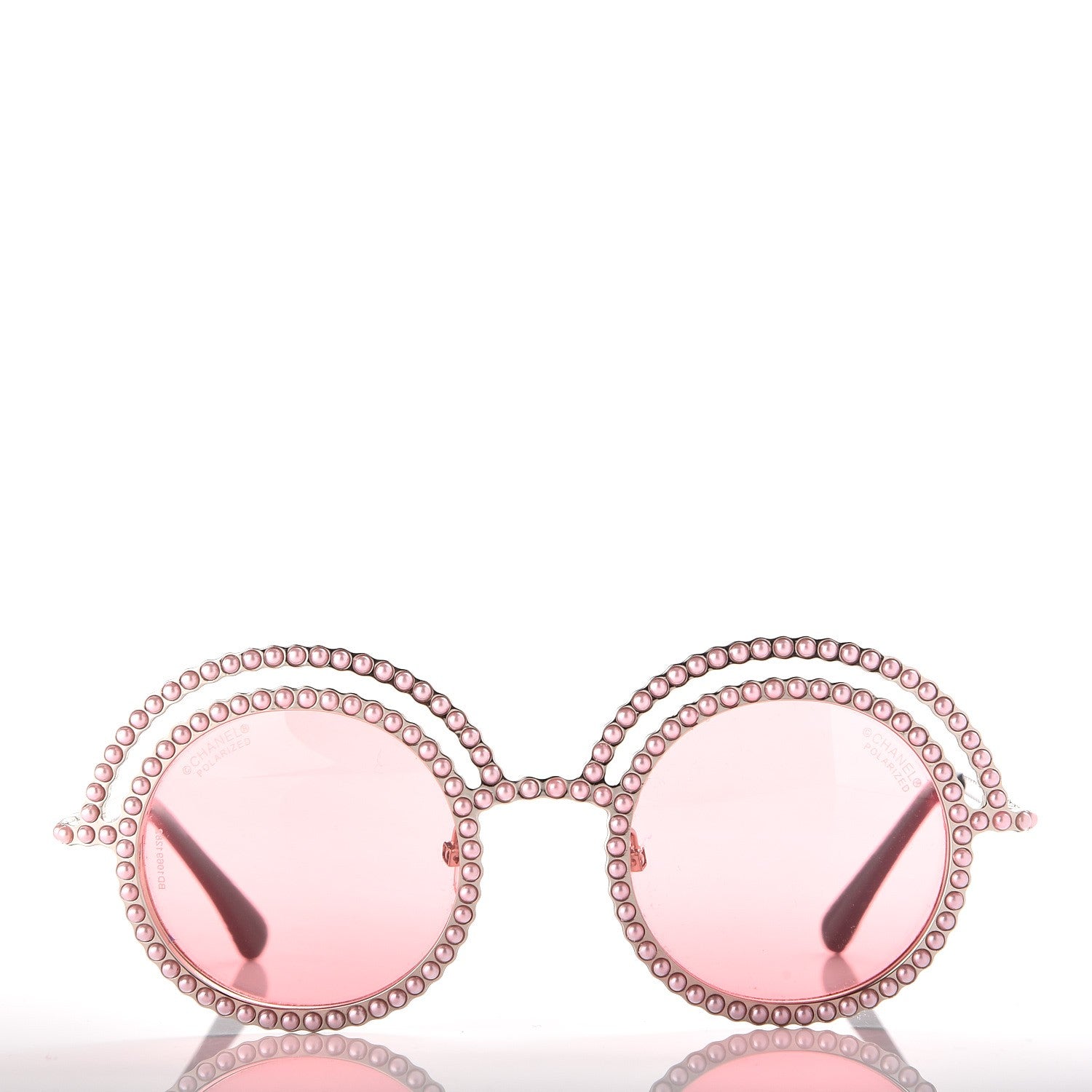Chanel Metallic Pearl Round Polarized Sunglasses 9521-H Pink Silver 2 of 8