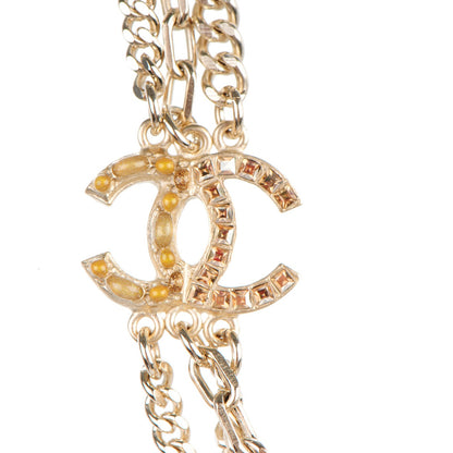 Chanel Baguette Crystal Triple Strand CC Necklace Silver 3 of 5