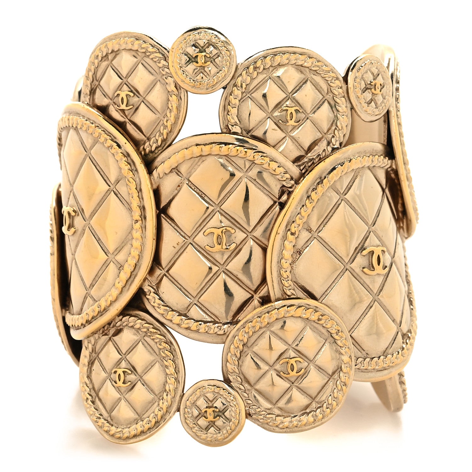 Chanel Medallion Coin CC Cuff Gold 1 of 5