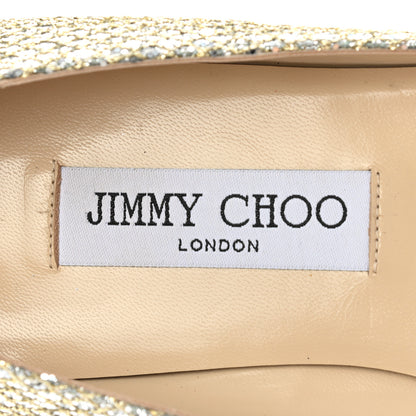 Jimmy Choo Glitter Alina Flats 39.5 Antique Gold 7 of 7
