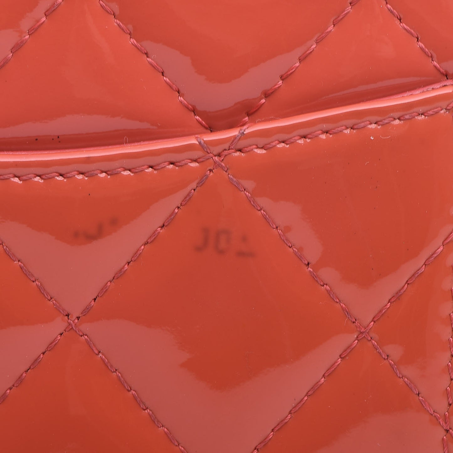 Patent Quilted Zip Pocket Wallet Coral
