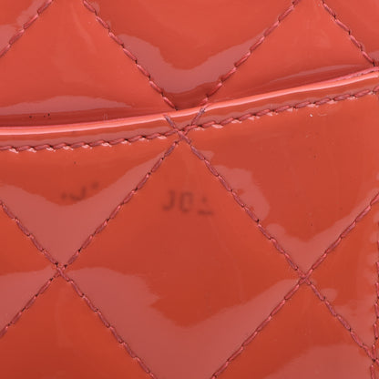 Chanel Patent Quilted Zip Pocket Wallet Coral 9 of 21
