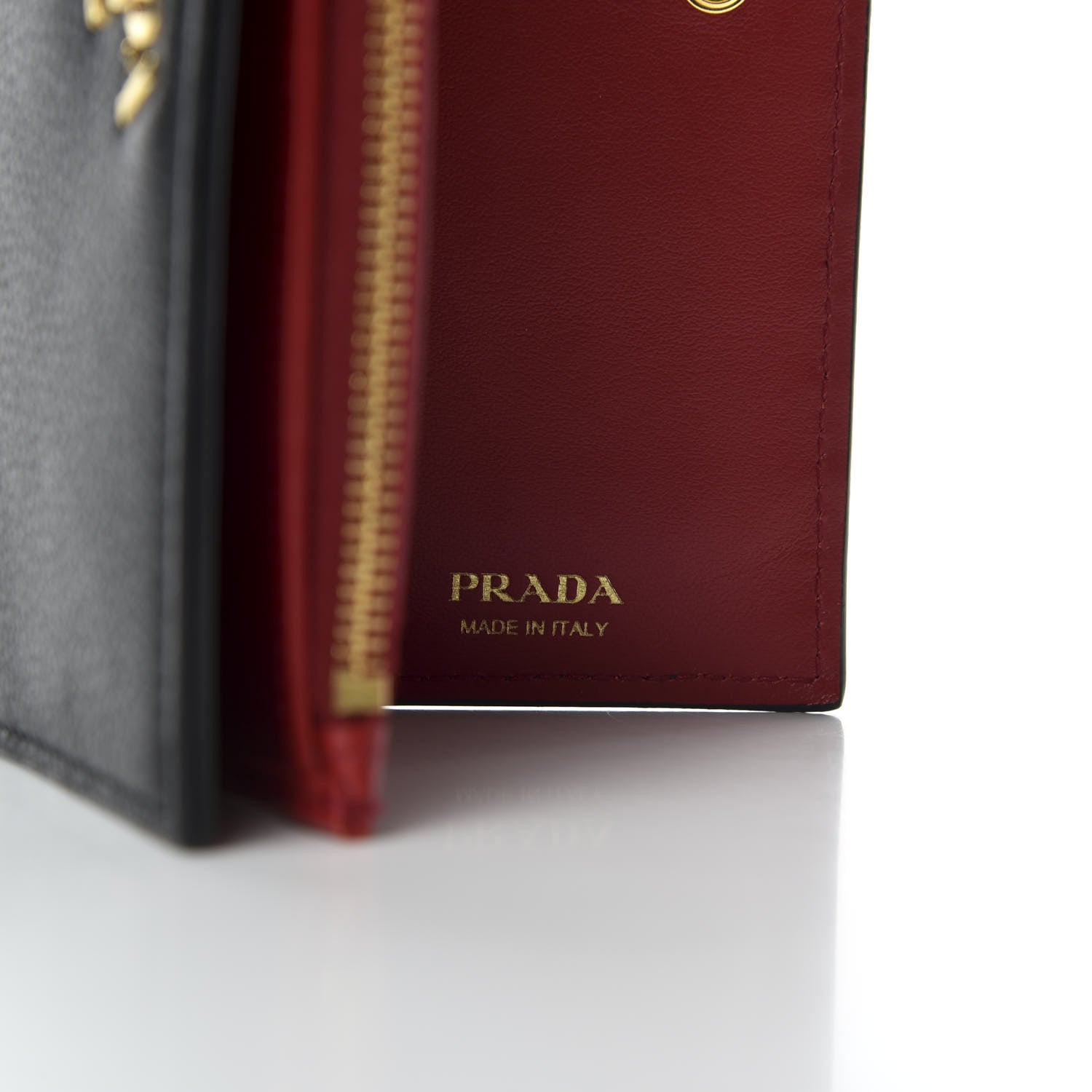 Prada Daino Colour Large Snap Wallet Black Fuoco 6 of 7