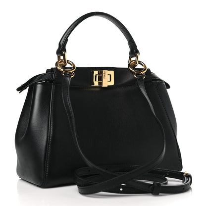 Fendi Nappa Mini Peekaboo Iconic Satchel Black 3 of 10