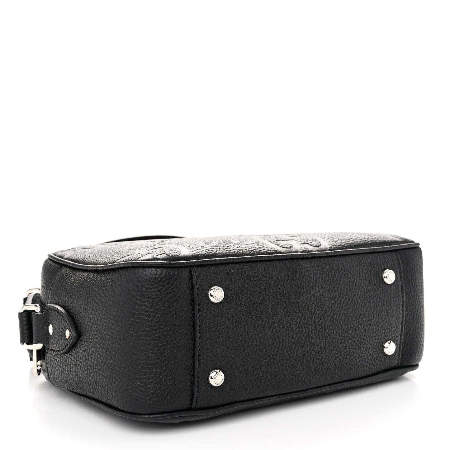 Piuma Calfskin Jumbo GG Embossed Medium Messenger Bag Black