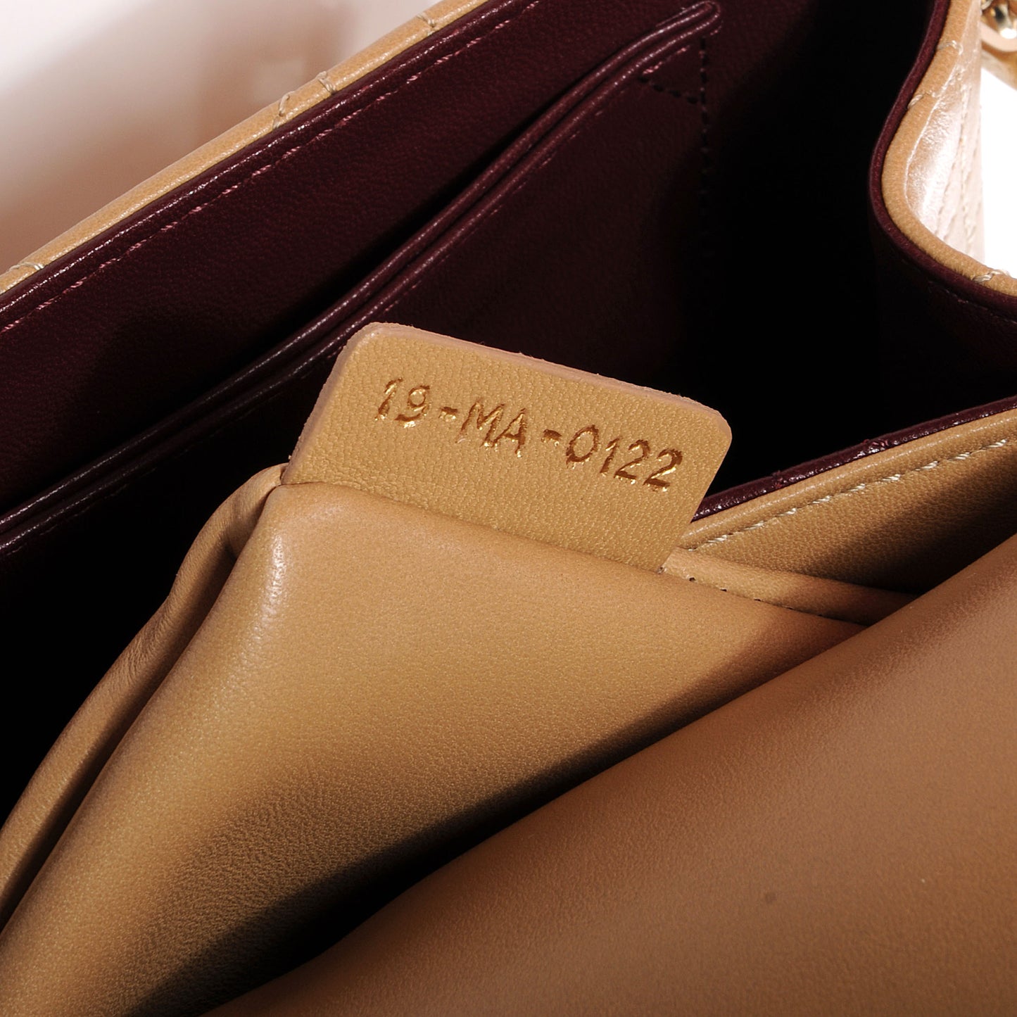 Lambskin Cannage Large Miss Dior Flap Beige