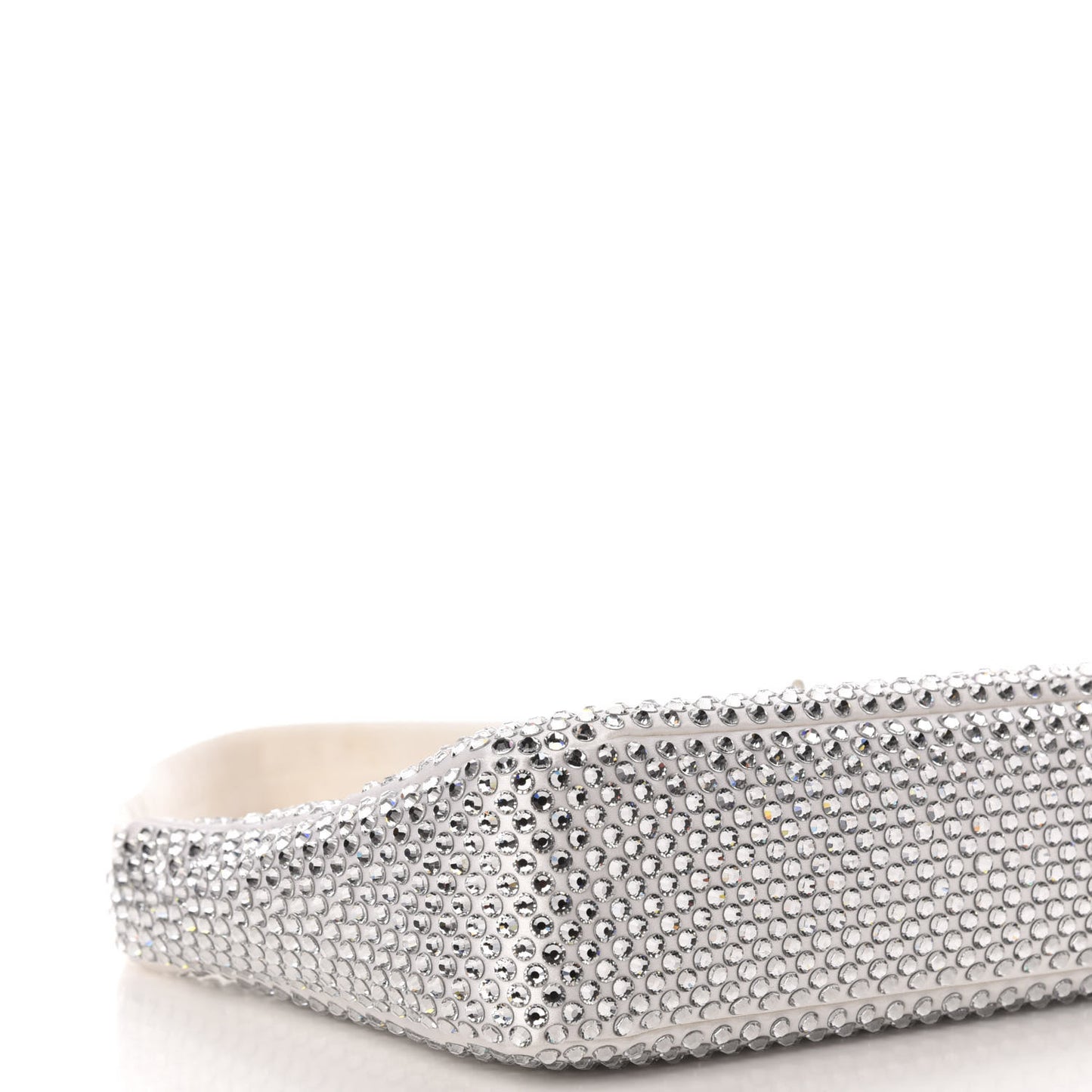 Satin Crystal Mini Re-Edition 2000 Bag White