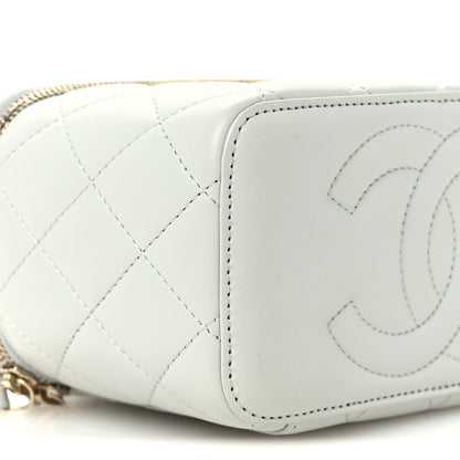 Chanel Lambskin Quilted Small Pearl Crush Vanity Case With Chain Grey 10 of 11