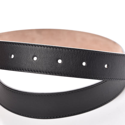 Gucci Calfskin Crystal Interlocking G Belt 80 32 Black 5 of 7