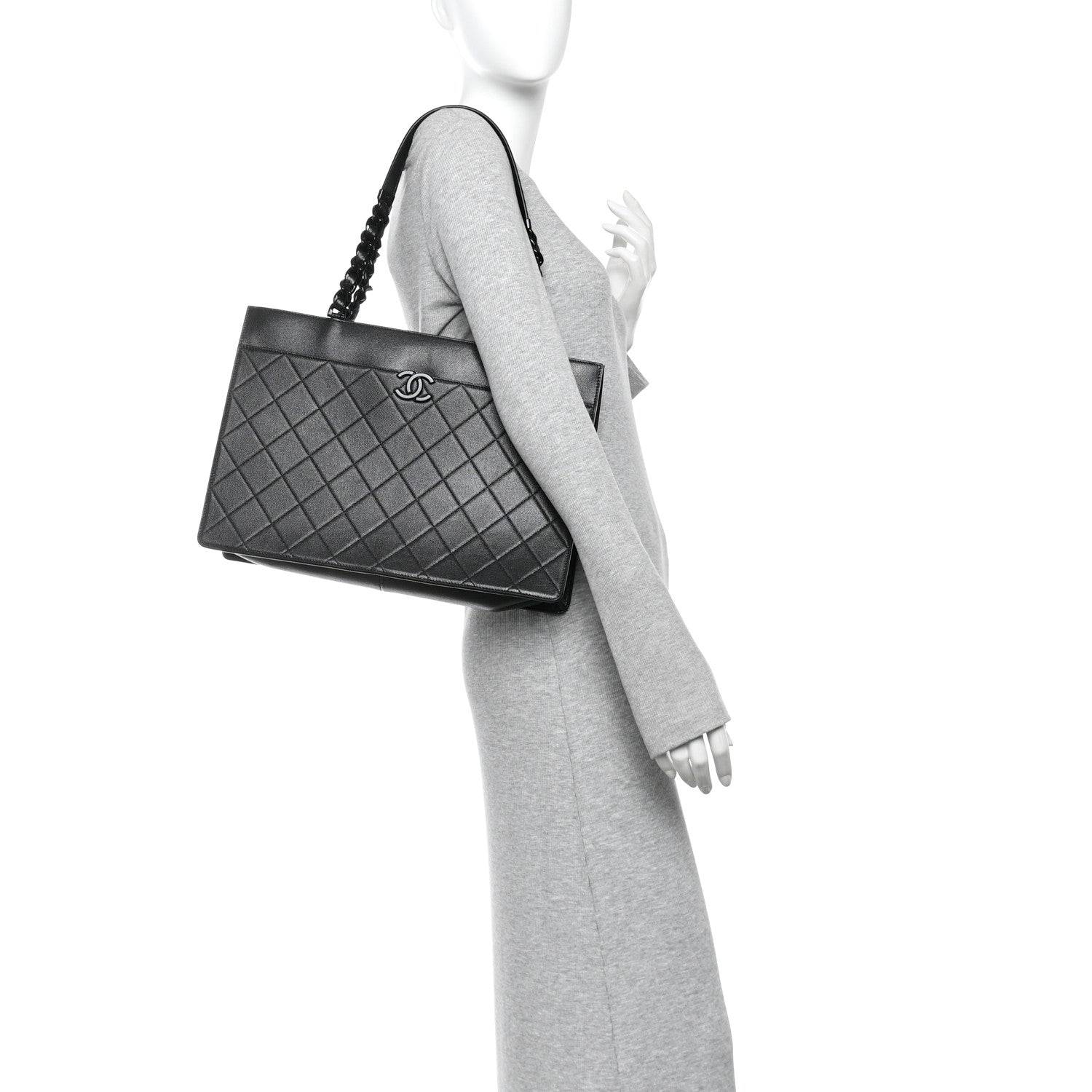 Chanel Caviar Quilted My Everything Large Shopping Tote Black 2 of 10