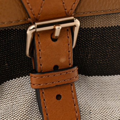 Burberry Mega Check Grainy Calfskin Small Gowan Messenger Bag Saddle Brown 15 of 17