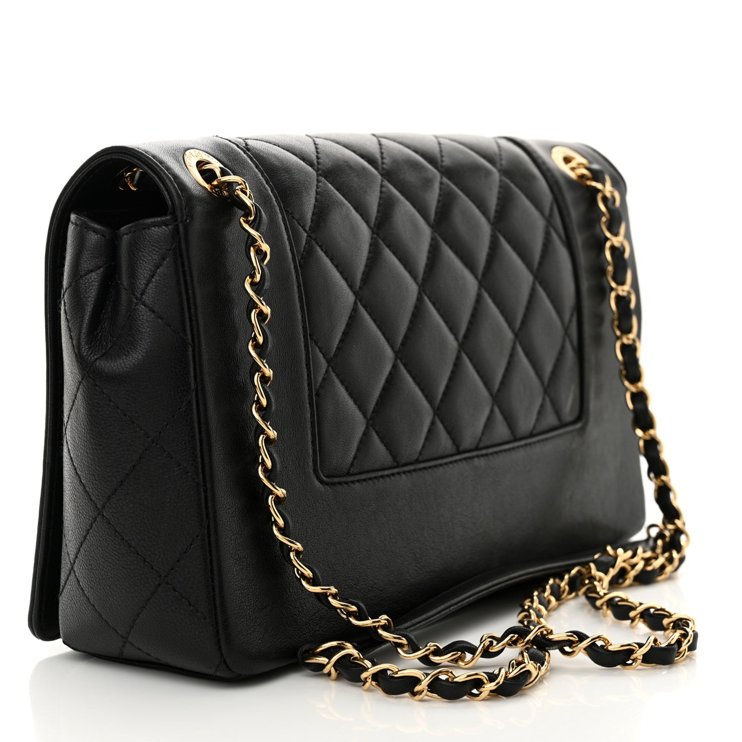 Sheepskin Quilted Vintage Mademoiselle Flap Black