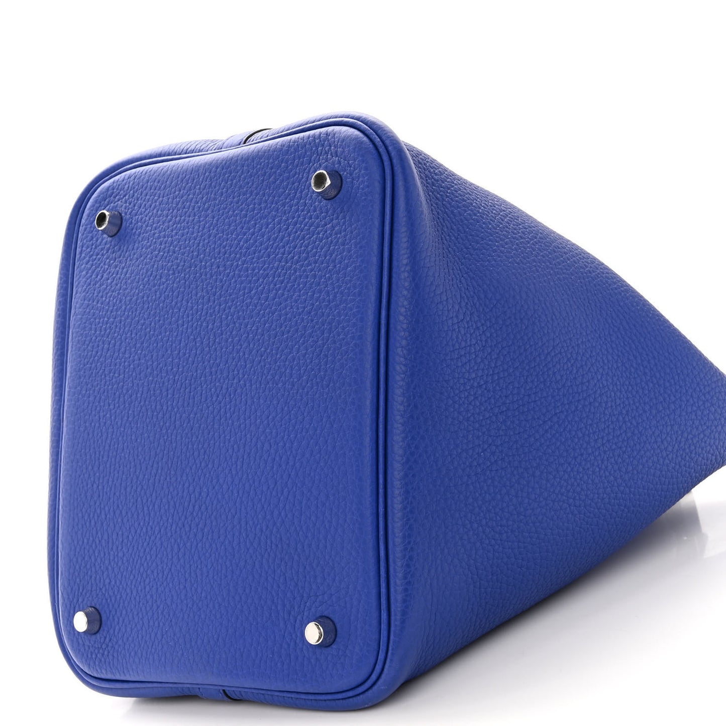 Taurillon Clemence Matte Alligator Picotin Lock Touch 22 MM Bleu Electrique