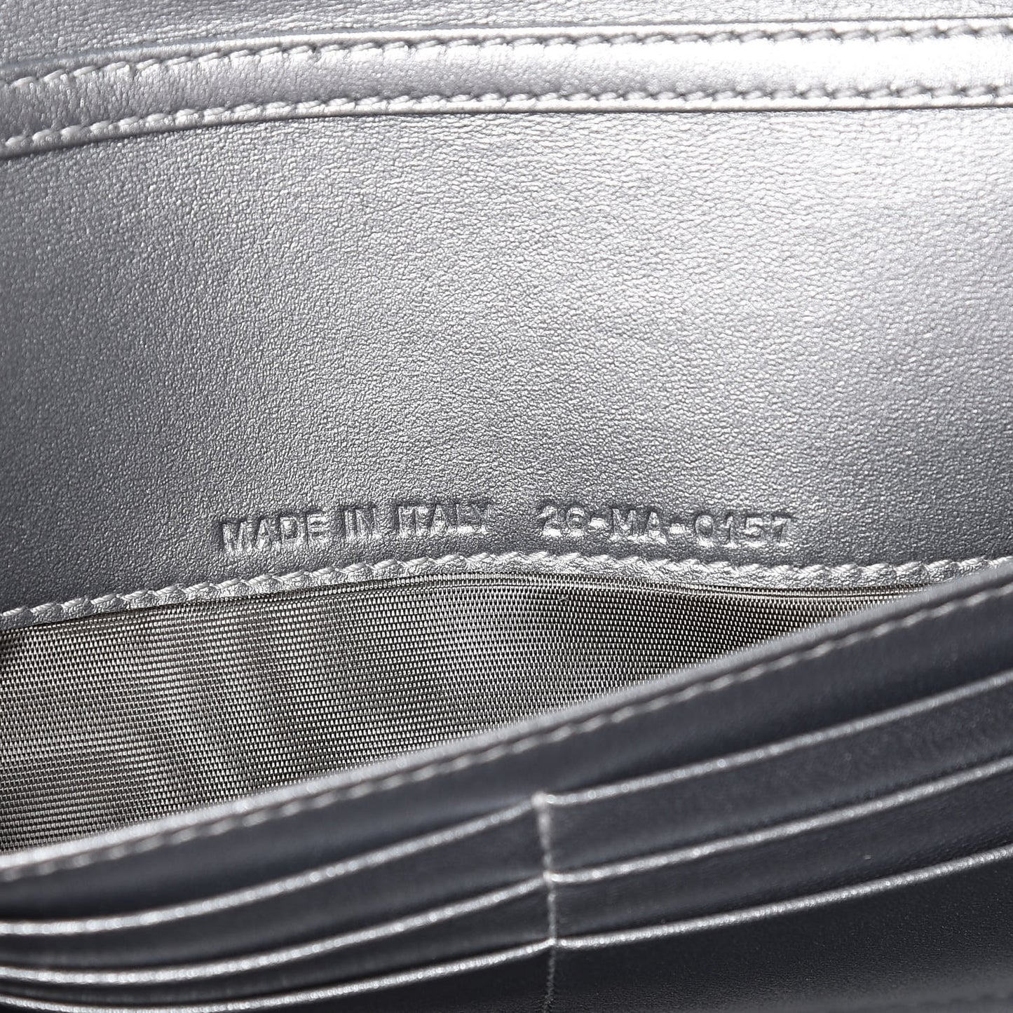 Metallic Calfskin J'adior Croisiere Chain Wallet Graphite