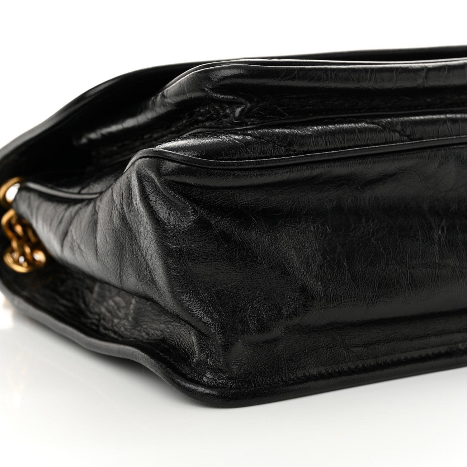 Saint Laurent Crinkled Calfskin Matelasse Monogram Medium Niki Chain Satchel Black 8 of 10