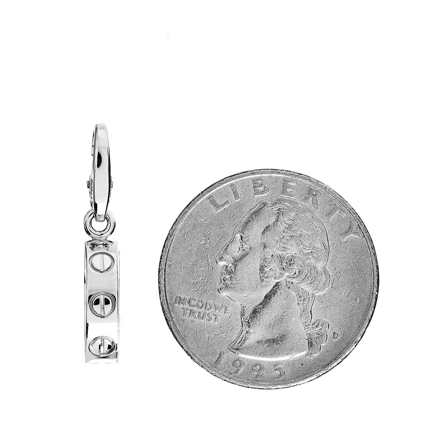 Cartier 18K White Gold LOVE Ring Charm 2 of 4