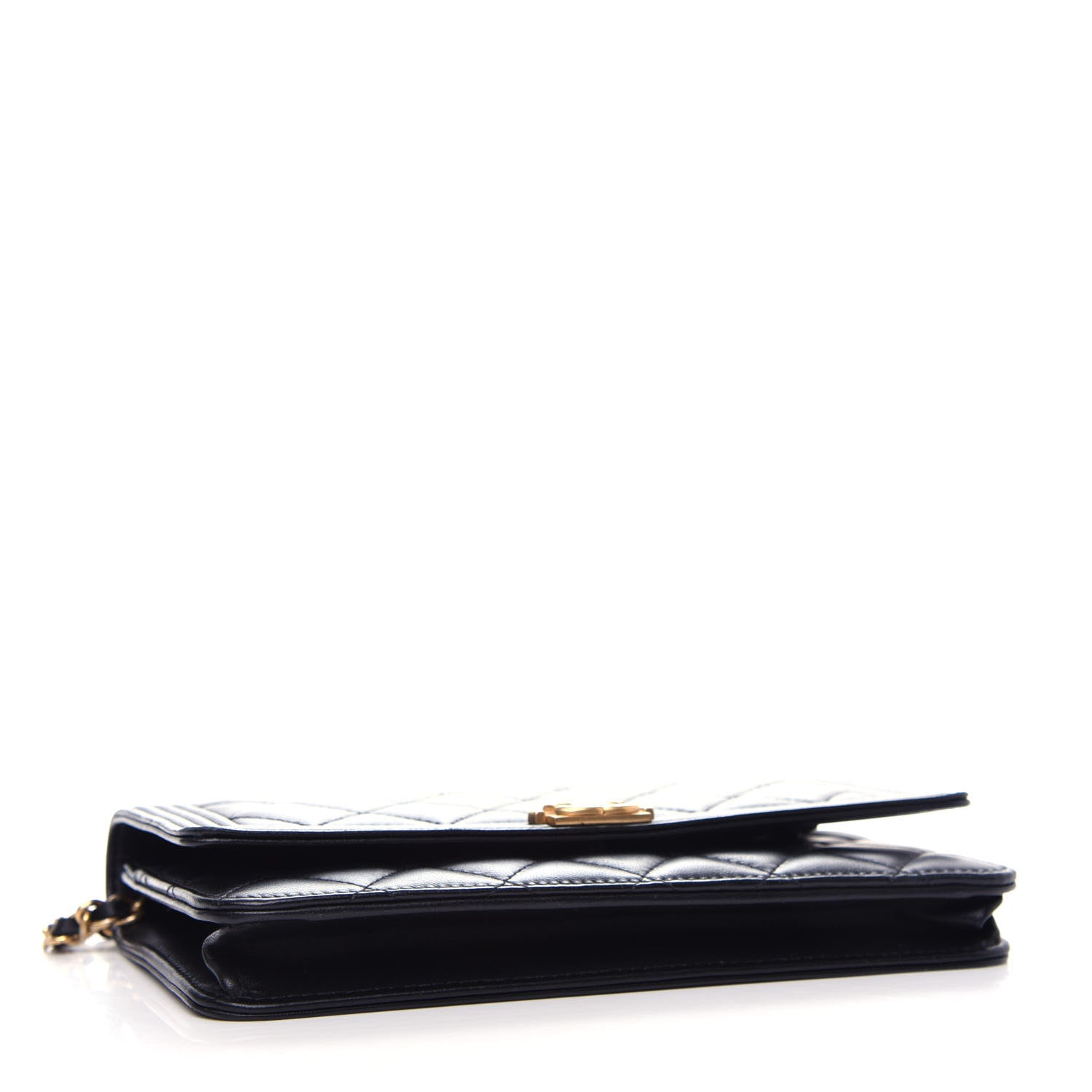 Chanel Lambskin Quilted Boy Wallet On Chain WOC Black 4 of 12