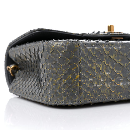 Chanel Snakeskin Mini Rectangular Flap Grey Gold 8 of 9