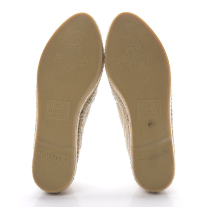 Gucci Straw Elaphe Matelasse GG Marmont Espadrilles 37.5 Natural New Shamarock 5 of 10