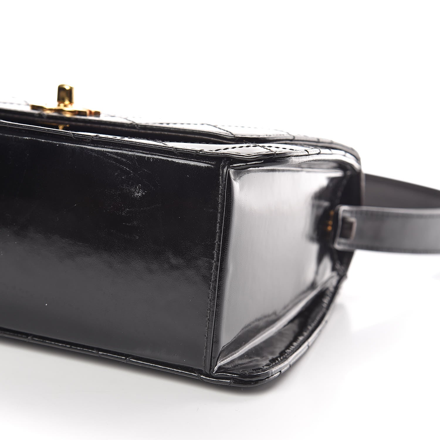 Chanel Glazed Calfskin Stitched Shoulder Flap Bag Black 10 of 13