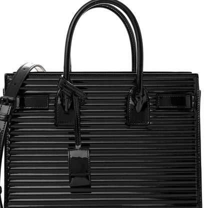 Saint Laurent Ribbed Patent Calfskin Baby Sac De Jour Black 7 of 9