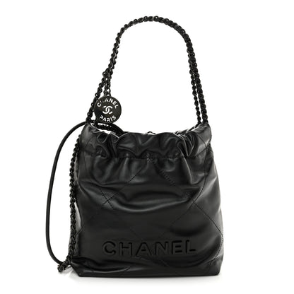 Chanel Shiny Calfskin Quilted Mini Chanel 22 So Black 1 of 11