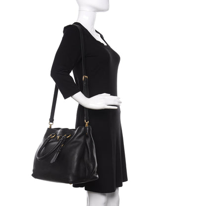 Prada Vitello Daino Shopping Tote Black 2 of 11