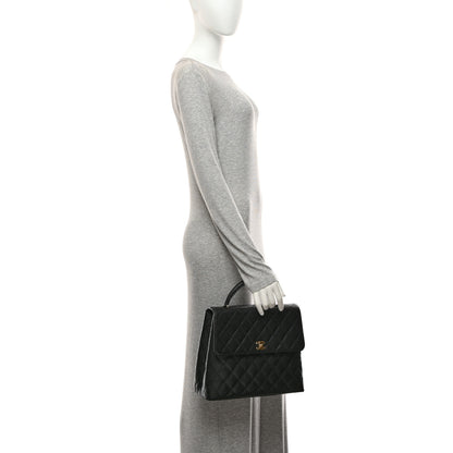 Chanel Caviar Quilted Jumbo Kelly Flap Black 2 of 10
