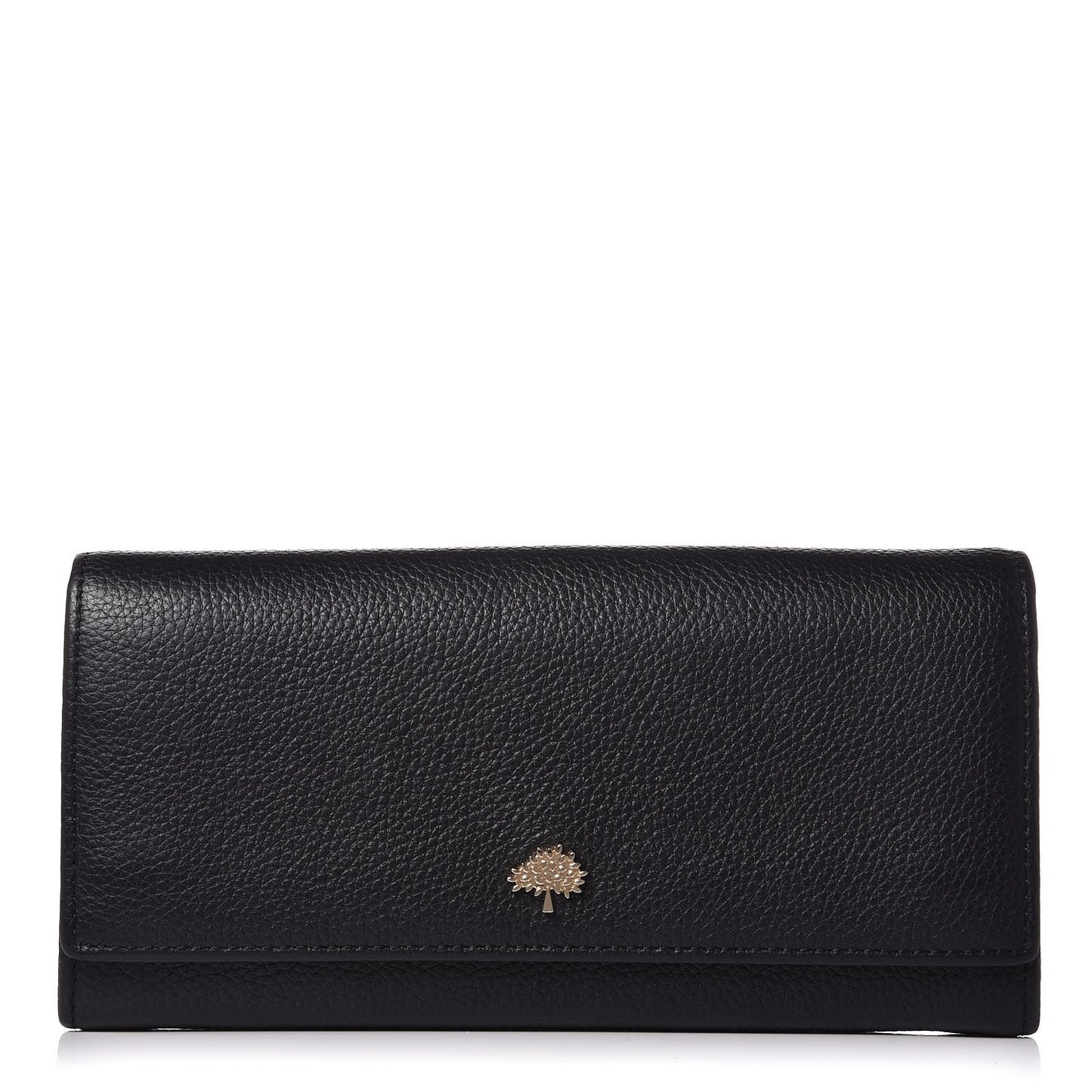 Classic Grain Small Tree Continental Wallet Black