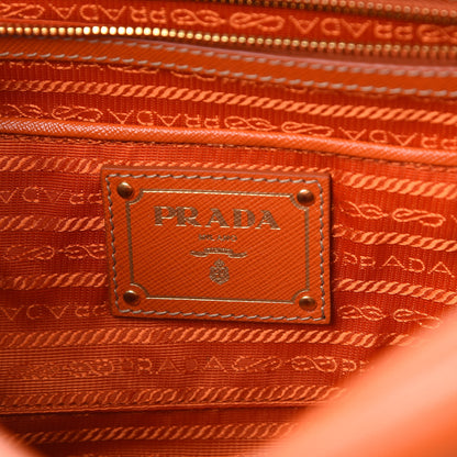 Prada Saffiano Bowler Top Handle Shoulder Papaya 6 of 12