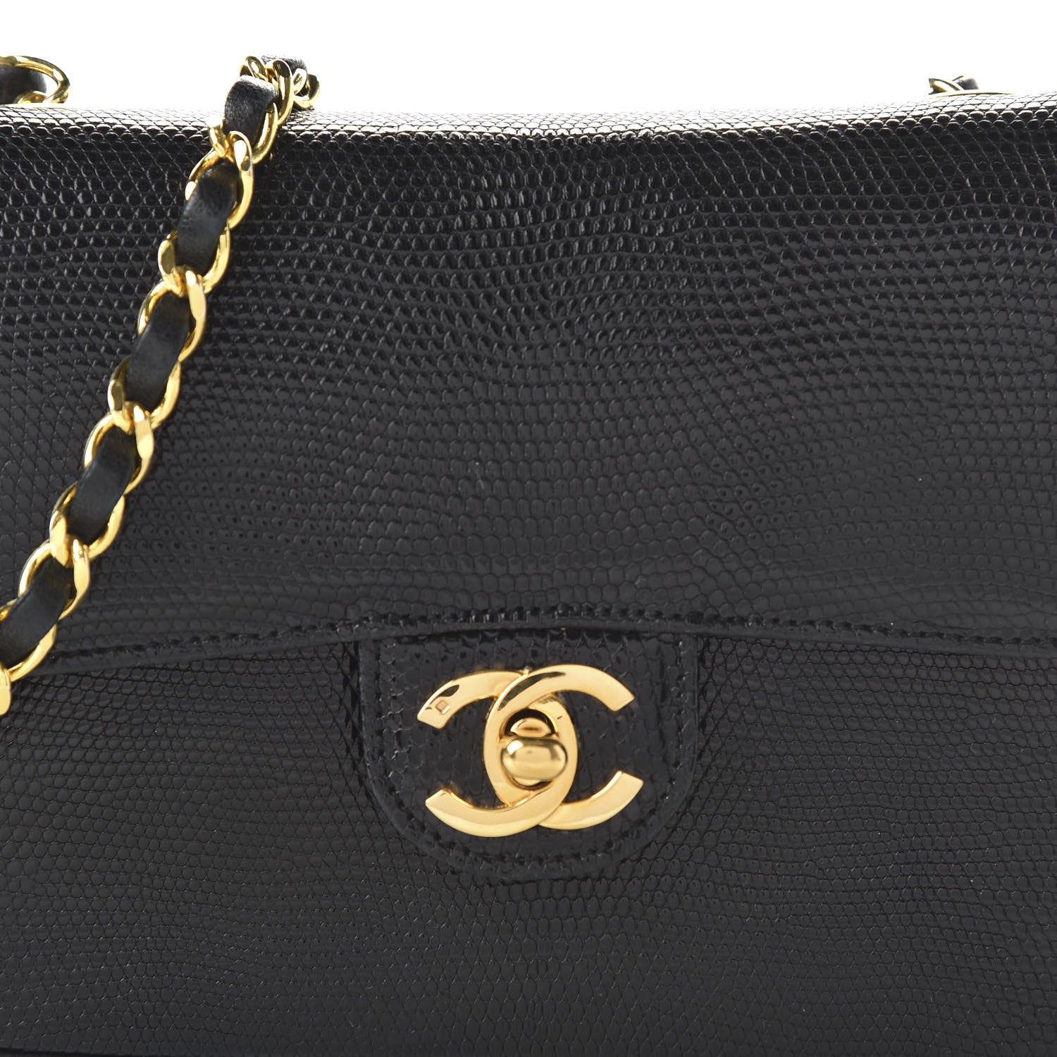 Chanel Lizard Mini Square Flap Black 11 of 11