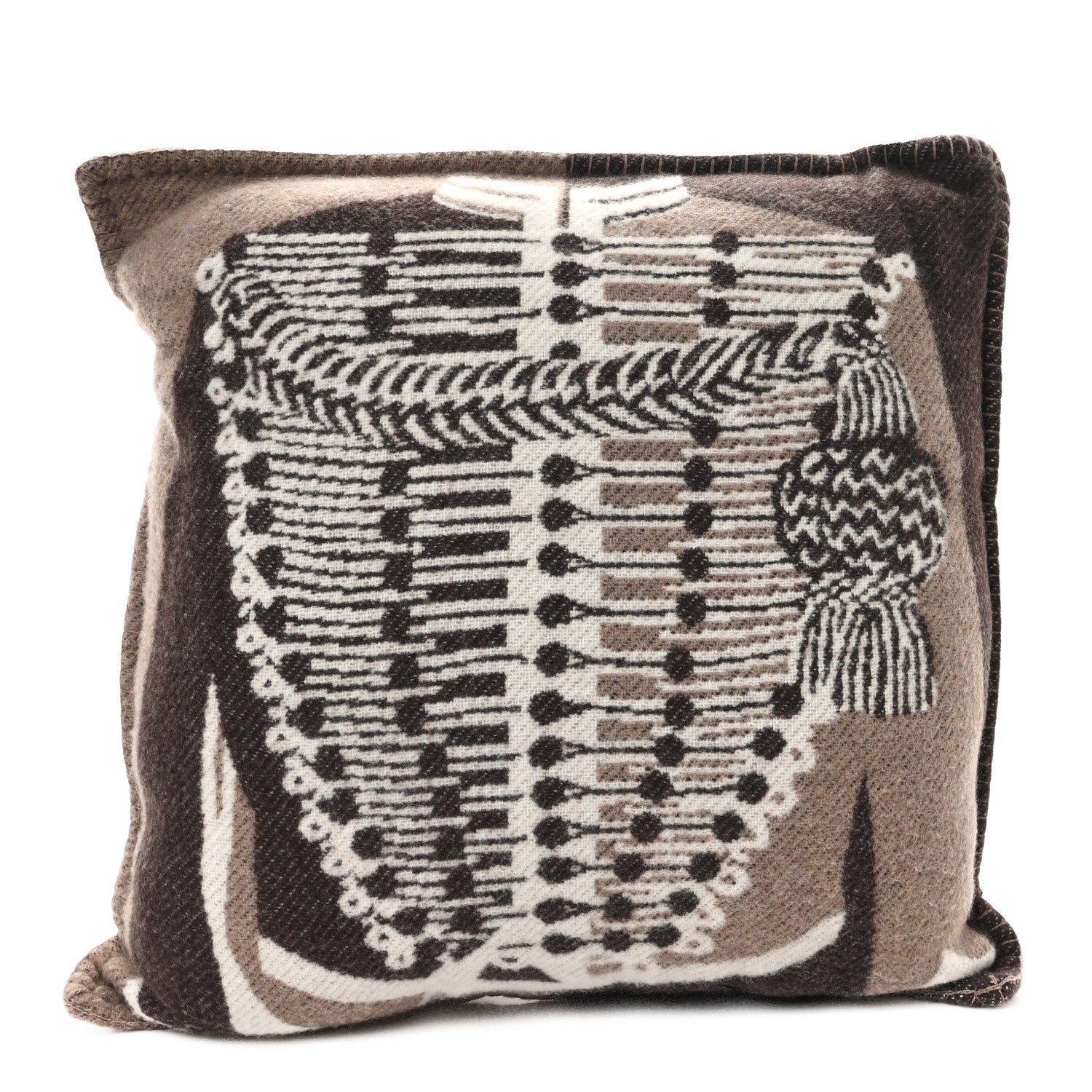 Hermes Wool Cashmere Brandebourgs Pillow Ecorce 1 of 3