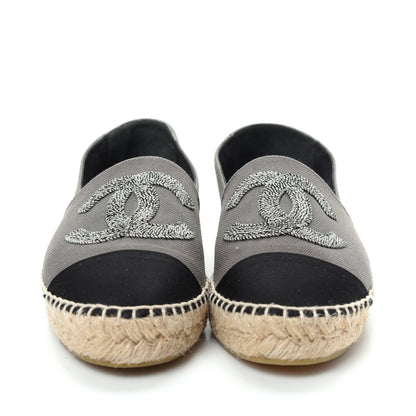 Chanel Canvas Grosgrain CC Espadrilles 40 Grey 2 of 10