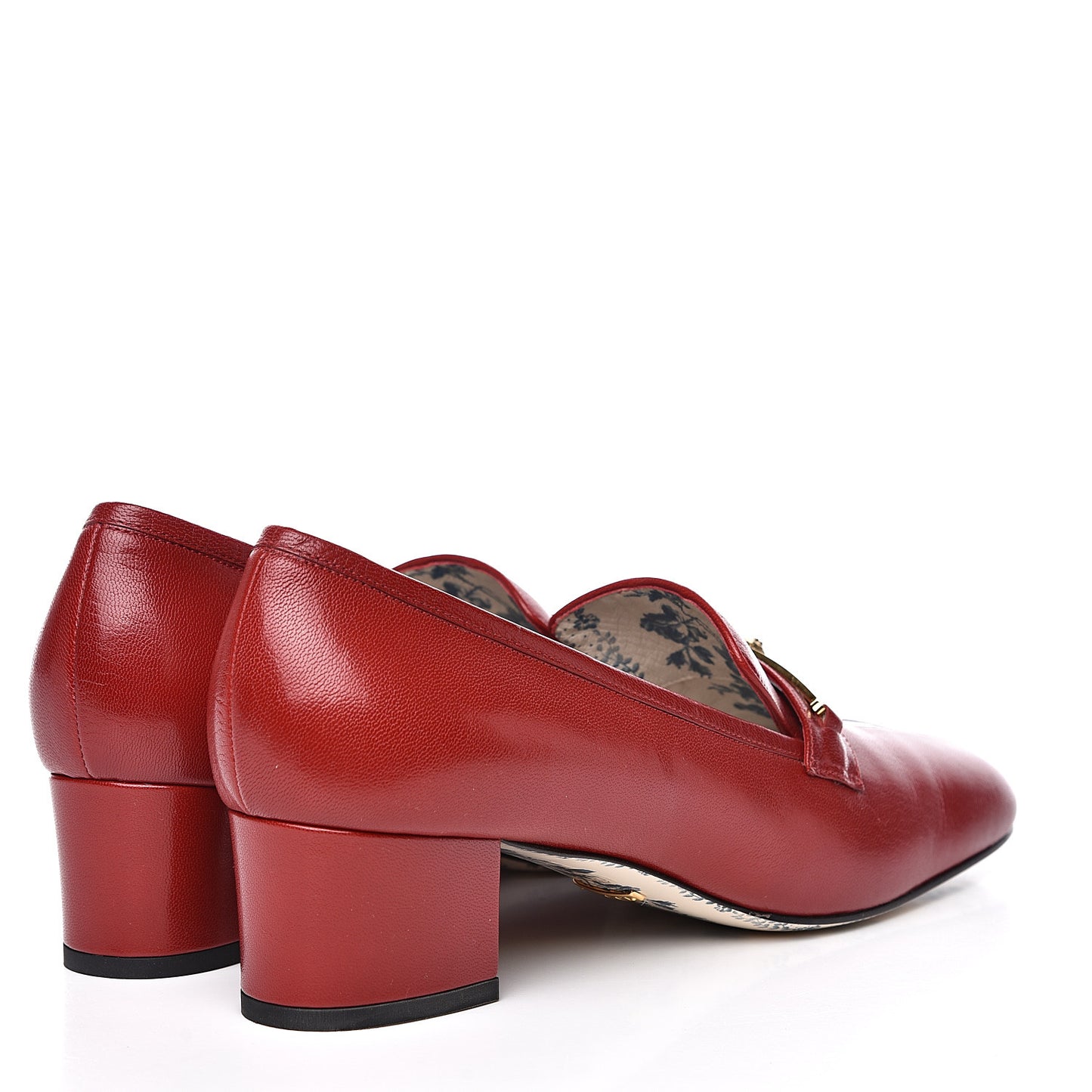 Goatskin Feline Ginger Loafer Pumps 41 Hibiscus Red Blue