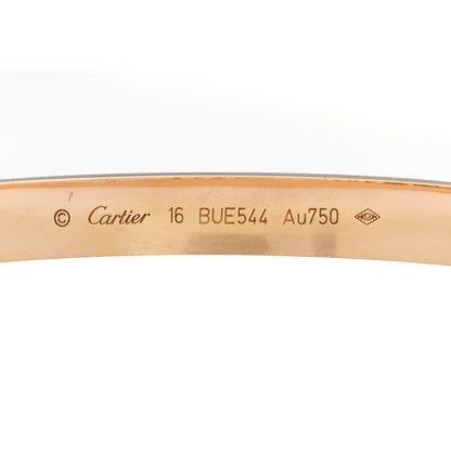 Cartier 18K Pink Gold LOVE Bracelet 16 5 of 8