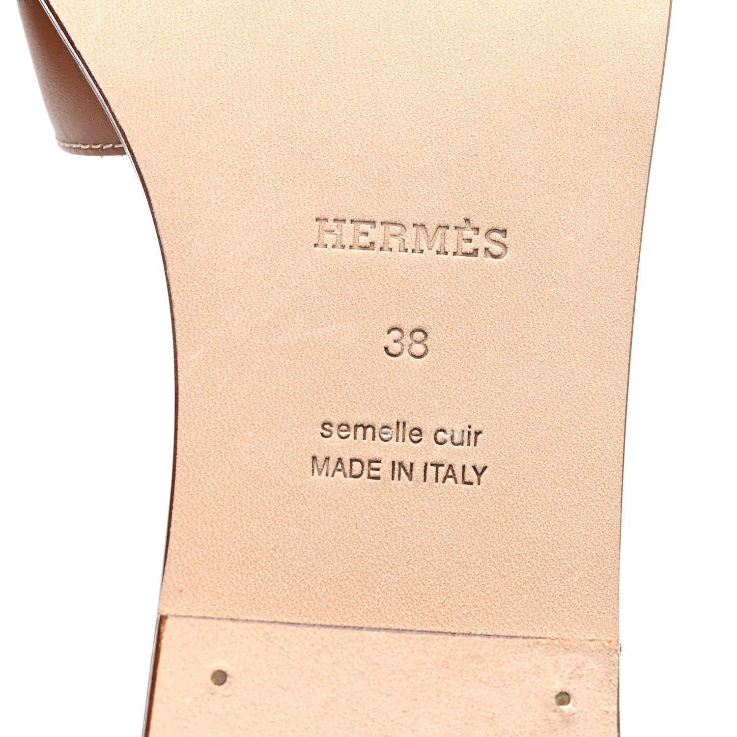 Hermes Box Calfskin Oran Sandals 38 Gold 7 of 9