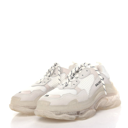 Balenciaga Fabric Mesh Clear Sole Womens Triple S Sneakers 39 White 3 of 10