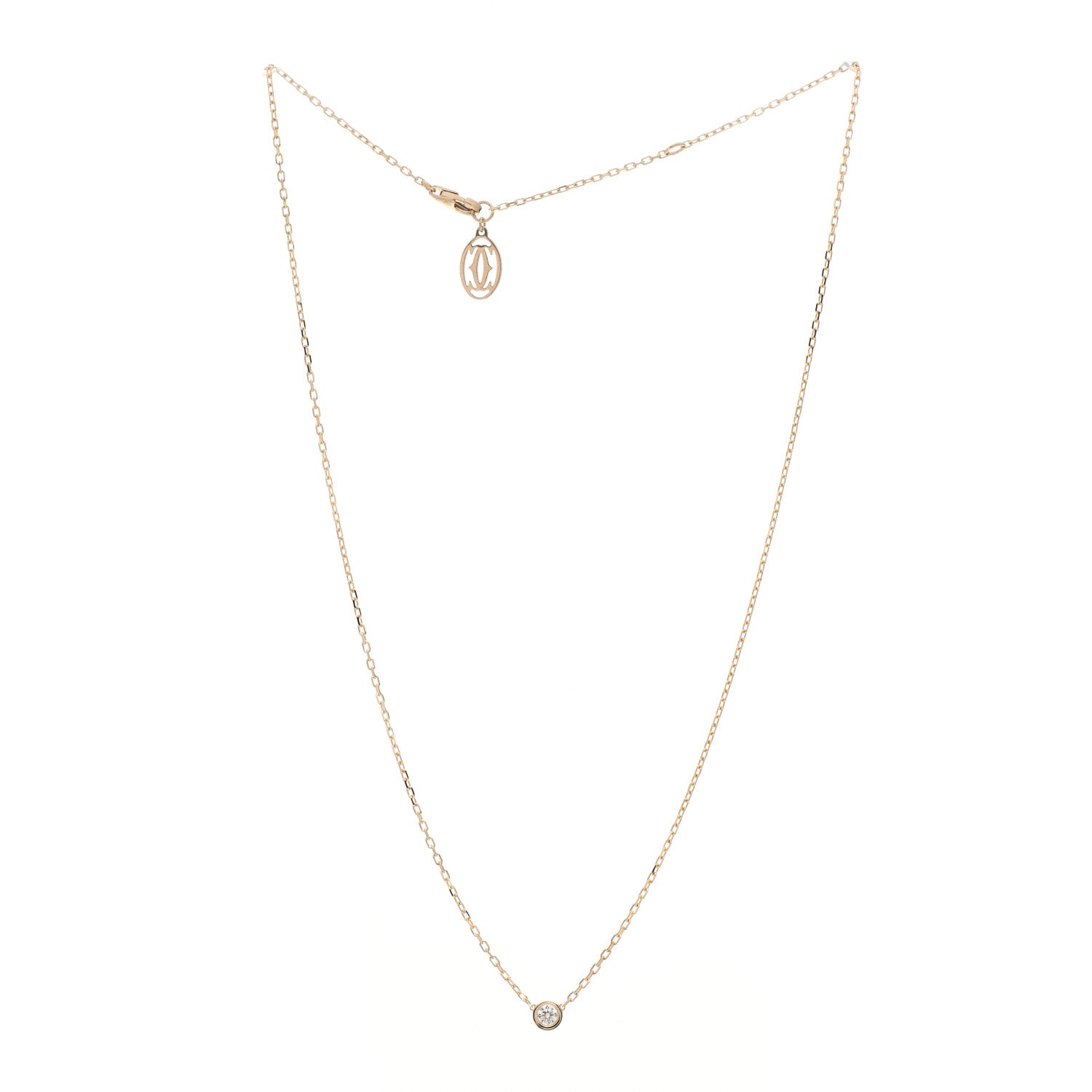 Cartier 18K Yellow Gold Diamond SM D'Amour Pendant Necklace 3 of 5