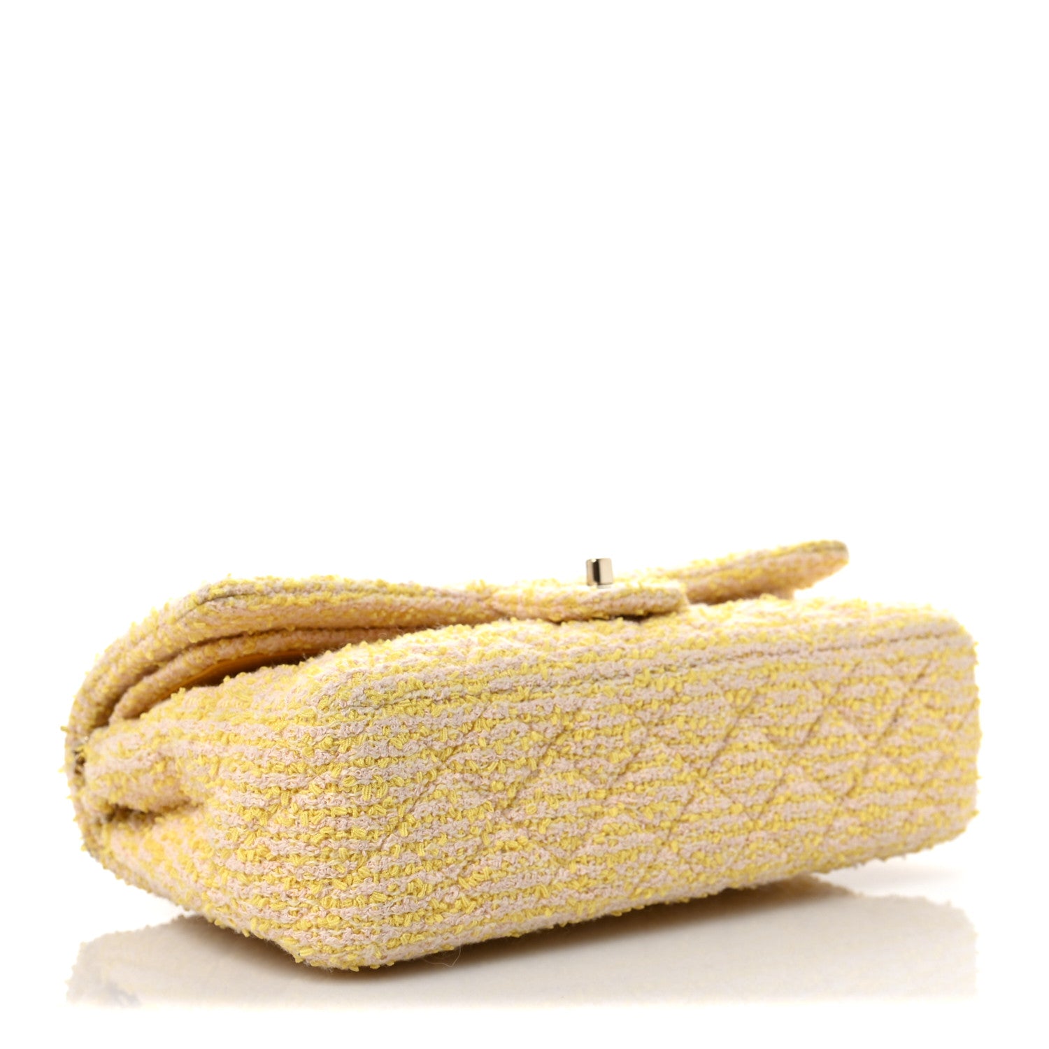 Chanel Tweed Quilted Medium Double Flap Yellow 4 of 8