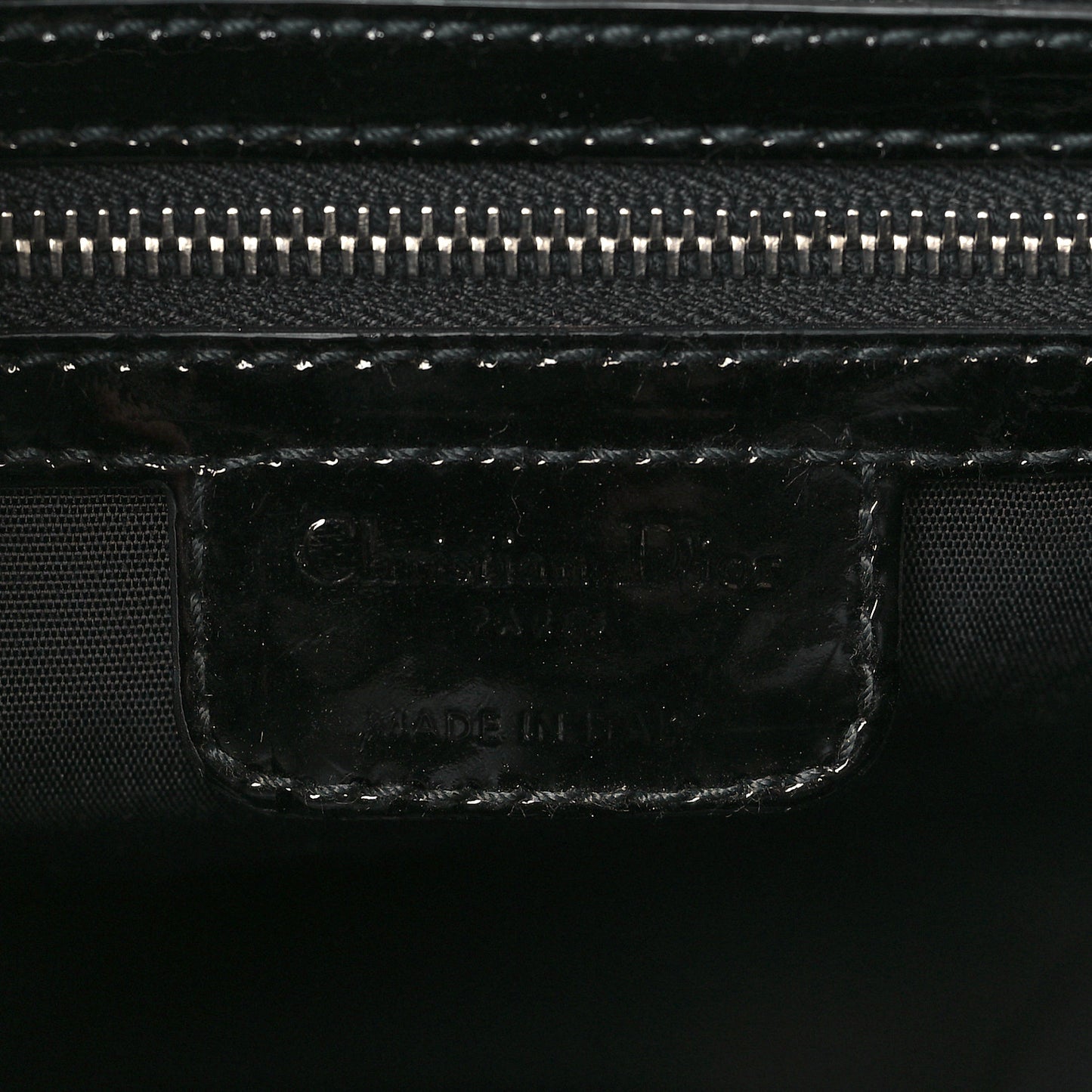 Patent Crocodile Embossed 61 Tote Black
