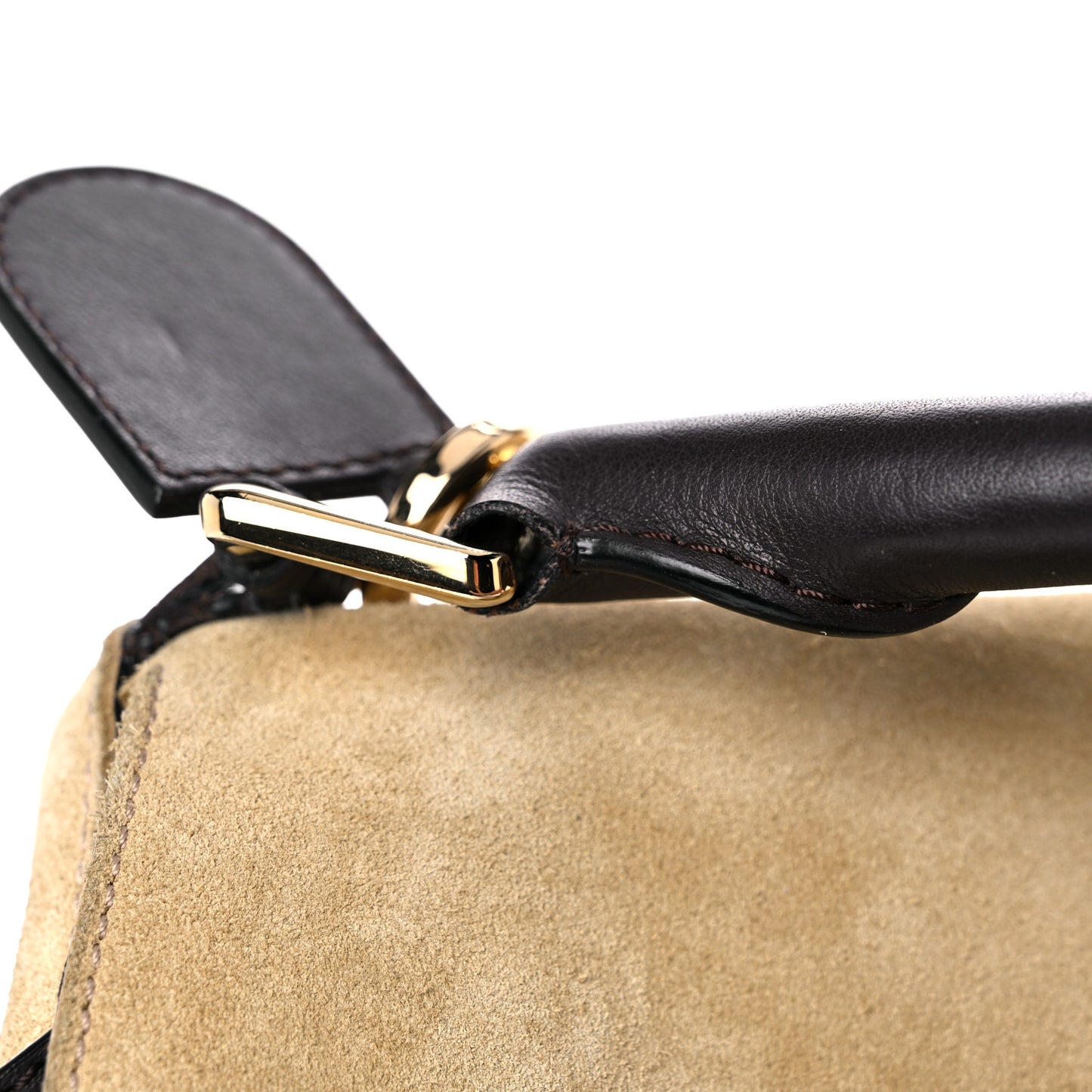 Suede Medium Puzzle Bag Gold