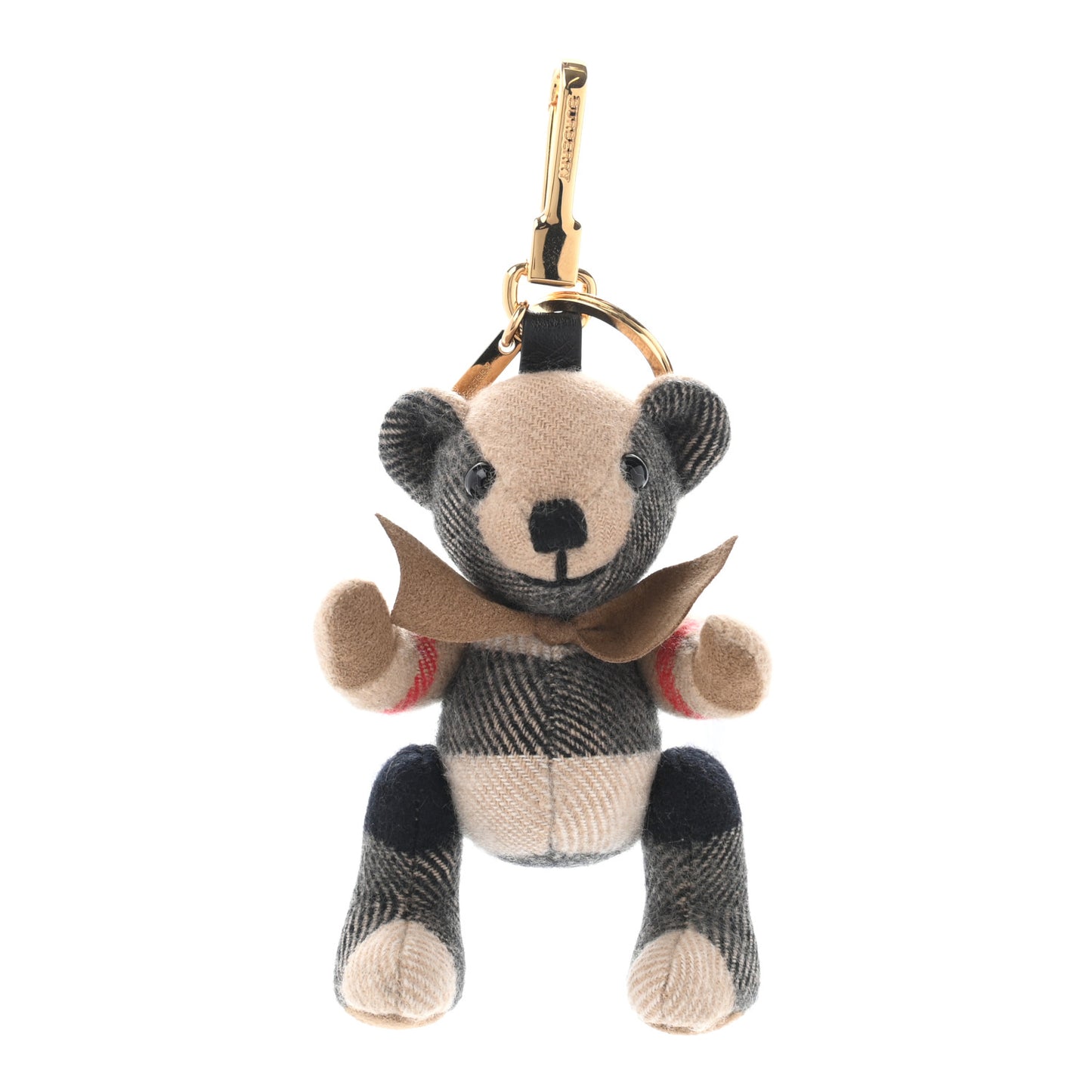 Cashmere Vintage Check Thomas Bear Bag Charm Camel