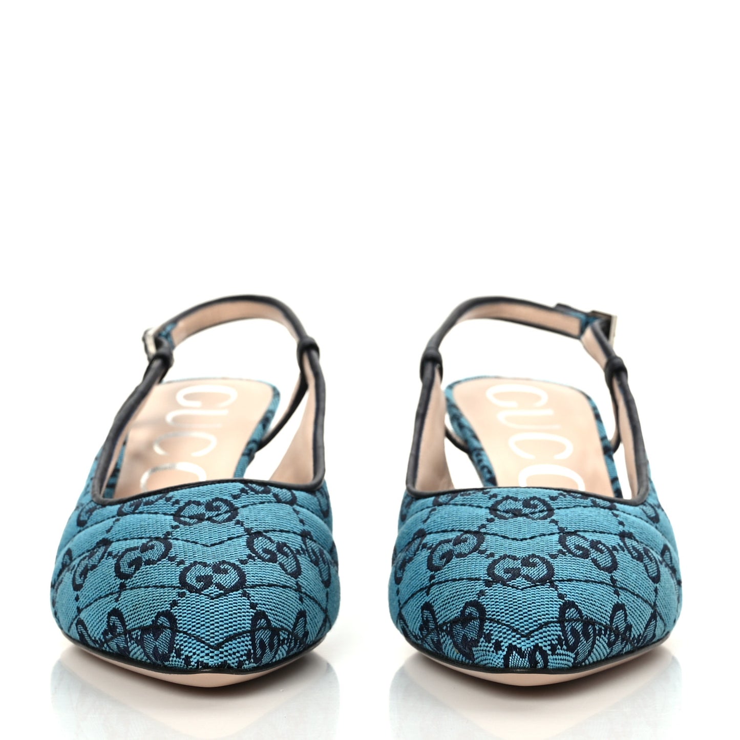 Monogram Multicolor Matelasse Nappa Double G 55mm Slingback Pumps 37 Light Blue