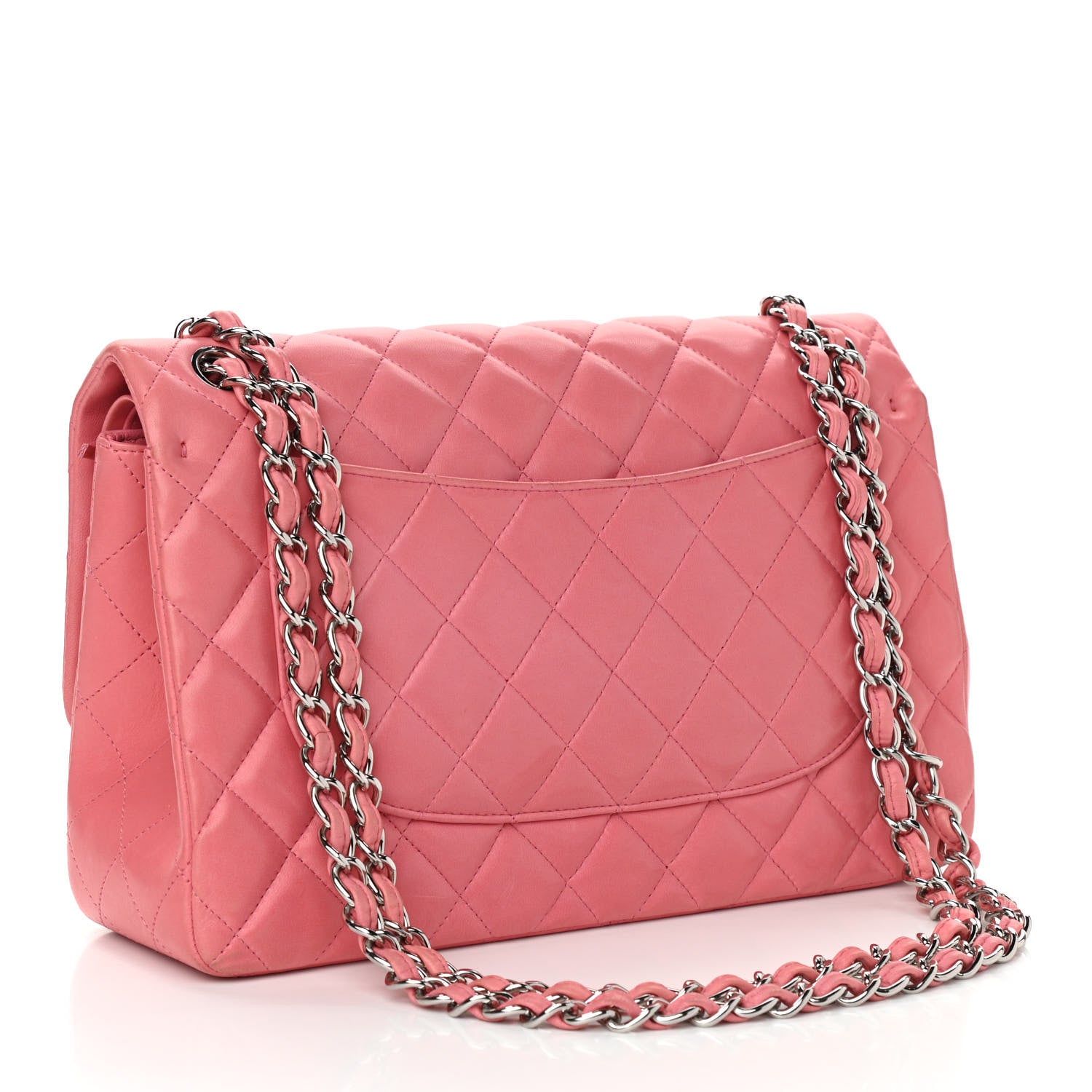 Chanel Lambskin Quilted Jumbo Double Flap Pink 3 of 15